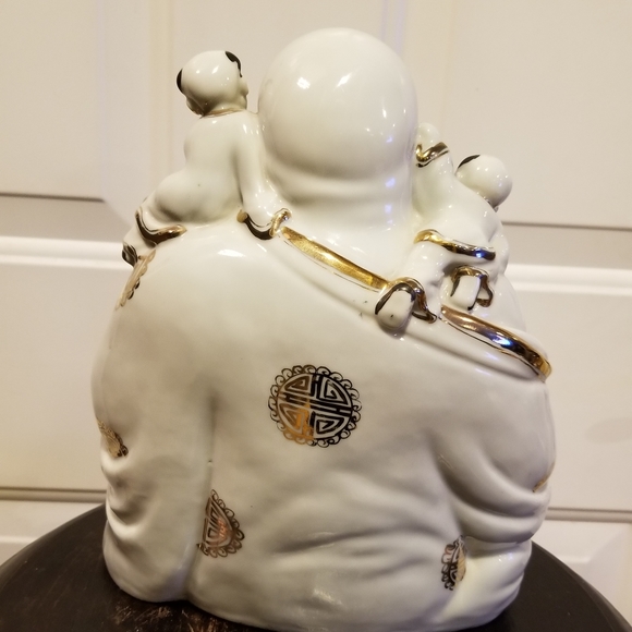 10" Vintage Japanese Kutami Porcelain Hotei Buddha & Children - Picture 10 of 16